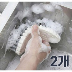 이지몰 구부러지는 욕실 청소 솔 틈새 굴곡 밀착 세탁 브러쉬, 화이트, 2개