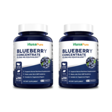 [해외]NusaPure Blueberry 10 000mg Veggie Powder capsules 누사퓨어 블루베리 10 000mg 베지 캡슐, 2개, 200정