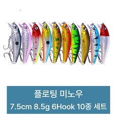 포스워백 루어 낚시 미끼 쏘가리 배스 송어 꺽지 하드베이트 플로팅 미노우 A11, 10종 세트, 1개, 8.5g 10종 세트, 1개, 8.5g