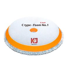 蠟妹緹緹 KJ 日式羊毛 10mm緩衝層 拋光綿 5吋 經濟型 汽車美容拋光, 橘色, 1個