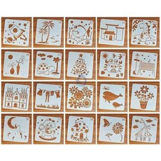 스텐실도안 페이스페인팅 템플릿 A 세트, 1개, 21-40 13 13cm