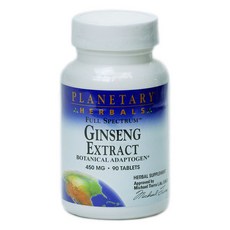 PLANETARY HERBALS 人蔘萃取物錠 450mg, 90 件, 1個