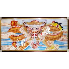 果真興佛具 猛龍圖 綢布彩龍圖, 詳見包裝