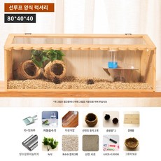 따뜻한 온도 집 병아리 키우기 보온 전구 메추리 하우스, 80*40*40 선루프 양식 디럭스 세트(7-9마리), 1개