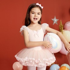 삐삐네옷가게 여아용 리본프릴 민소매 레오타드 발레복