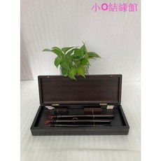 小o結緣館 黑檀木毛筆桿六件組 毛筆 印章 仿古傢俱套組 (快速到貨), 1個