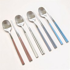 국내산 블루테이블 세라믹컬러 프리미엄 4인수저세트, 모카+크림+그레이+스카이블루, 4인수저세트(모카,크림,그레이,스카이블루), 1개