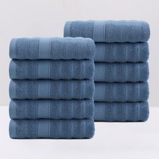 록신 데일리 수건 세면타월 코마사 110g 30수, 10개, 네이비