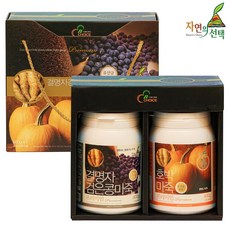 [명절 선물세트][자연의선택]프리미엄 마죽선물세트 2호 1.2kg(결명자검은콩600g/호박마죽600g), 1.2kg, 1개