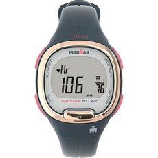 TIMEX IRONMAN Transit+ 시계 일일 스텝 칼로리 거리 추적 및 심박수 33mm 화이트/로즈 골드 톤