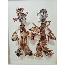 皮影 動感 皮影 才子佳人 雪花雕工 高33cm 一對, 如圖所示, 1個