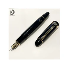 JD 129 고급 펜 이리듐 팁 & 잉크 변환기 프리미엄 대형 골드 실버 클립 금속 캘리그라피 만년필 (기념품, 04 Gold with black