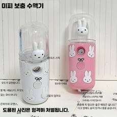 미스트기 나노 스프레이 얼굴 보습 수분공급기 휴대용 미니 각질제거 가정용 피부관리, 핑크 미피 분무기 1개, 단일 모델