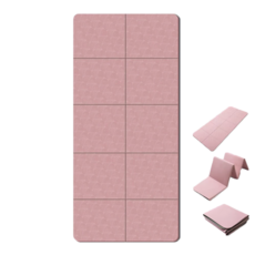 접이식 요가 매트 두꺼운 183x80x8 넓은 스트레칭 낮잠 점심 간편 헬스 휴대용 소음방지 매트, 1개, 핑크