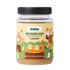 안단잼 무가당 땅콩버터 100% 크리미, 400g, 1개