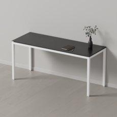 다가구 프래그마 1600 x 600 컴퓨터책상, 블랙+블랙 상판+아이보리 프레임