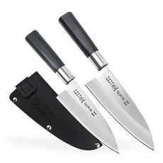 일천도 데바 (P손잡이) + 칼집 세트 생선칼 횟칼 일식칼, 155mm + 칼집 세트