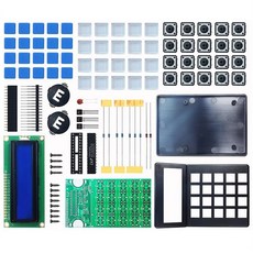 7 비트 LCD1602 디스플레이 데스크탑 계산기 납땜 프로젝트 키트 DIY 취미 전자 키트 DIY 계산기 납땜 키트, 1개, 흔한