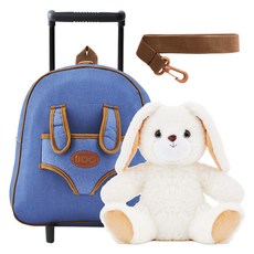 아이백 i100 허그미 어린이 키즈 캐리어 백팩 미아방지 여행 가방, 데님래빗