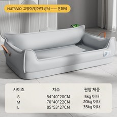 NUTRIVIO 개집 사계절 공용 강아지 집 탈부착 가죽 애견 집 중대형 소파 집 방수 강아지 침대 매트, 1개, 은회색