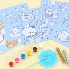 [3323]어린이 몰랑이 글리터 반짝이 수채화 색칠 컬러링 세트, 상세페이지 참조, 상세페이지 참조