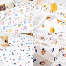 코마사 주름거즈 6겹 아기 블랭킷 KC인증 순면 100%