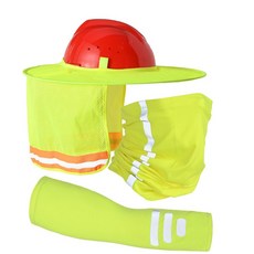 깡앤총총 안전모챙 햇빛가리개 여름용 안전 자외선차단, 1세트, 형광