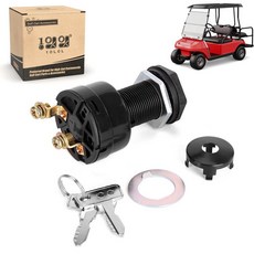 10L0L 골프 카트 점화 스위치 2핀 36V-48V 전기 Club Car DS1996년 이후 모델 교체 부품 101826201 - 키 2개 포함