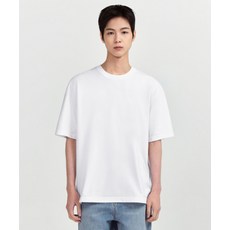 MUSINSA STANDARD [쿨탠다드] 릴렉스 핏 크루 넥 티셔츠 [화이트] 201304