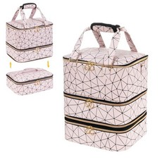 Uross 네일 폴리쉬 정리함 가방에 42병 & 램프 젤 및 테크 보관함 키트 용품 케이스 - 블랙, X Large - 11 x 9.5 x 13 inch (, Lightpink