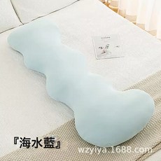 DIU 夏季冰絲長條抱枕女生睡覺專用牀上夾腿靠枕男生側睡枕頭牀頭靠墊, 海水藍