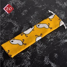 日式棉麻餐具收納袋 束口餐具袋 吸管收納袋 臺灣現貨 環保餐具袋 棉麻和風交換禮物, 1個, 20.黃鴨 - 束口袋款, 美