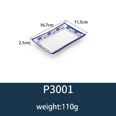 블루 화이트 디너 접시 플라스틱 스낵 창의적인 모조 호텔 레스토랑 스시 차가운 접시 접시 디스크 그릇 주, 02 P3001