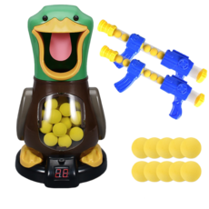 SHOOT ME 打我鴨射擊玩具 親子互動雙人對戰軟彈槍, 1套, 打我鴨(雙槍+24球)彩盒裝, 彩色