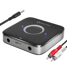 3.5mm AUX RCA 케이블 노이즈 캔슬링 가정용 스피커 유선 헤드폰용 듀얼 출력을 갖춘 자동차 무선 오디오 수신기용 SONRU Blue