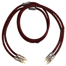 佳耐美 RCA 音訊線【川木】W142 二對二雙蓮花頭發燒純銅音響音箱功放連接信號線, W142, 1個