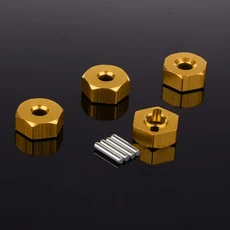 1:10 RC 어댑터 휠 드라이브 육각 12mm(HSP용 핀 나사 포함) 102042 (02134) 스케일 모델 자동차 업그레이, 03 Gold