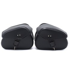 摩託車馬鞍包 錢江閃300s 電動車複古可拆卸尾箱包, 【通用一對】黑色【輕型摩托車通用】,黑色