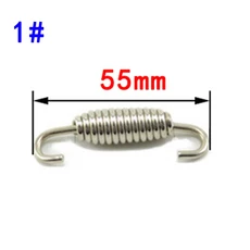 2pcs 55mm 60mm 바이크 오토바이 스테인레스 스틸 배기 파이프 스프링 후크 회전식 확장, 02 2pcs Type 1, 01  Mainland