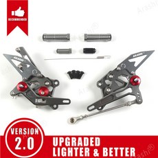 Arashi YAMAHA YZF R3 R25 - CNC 조정 가능 발판 발 페그 바이크 오토바이, [06] Gray, 1개