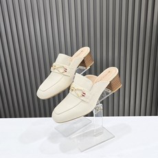 탠디by미셸 여성 스퀘어 부드러운가죽 골드버클 쿠션 5cm 블로퍼(12P3012G)