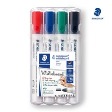 스테들러 화이트보드 마카 351WP4 4색세트, 혼합 색상, 4개입