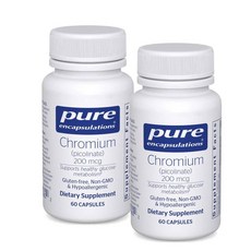 퓨어인캡슐레이션 크롬 크로뮴 (피콜리네이트) 200mcg 캡슐 Pure Encapsulations Chromium (Picolinate), 2개, 60정