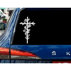 꽃 십자가 자동차 데칼 - 기독교 신앙 비닐 스티커 여성을 위한 영감을 주는 종교 선물 창문 노트북 또는 물병 방수 20.3cm 220327, 꽃 십자가 자동차 데칼 - 기독교 신앙 비닐 스티커 여