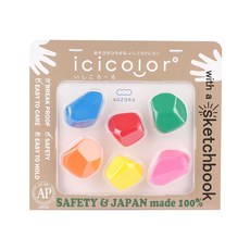 시나아트 스톤 크레용 스케치북 세트 패키지, 6색