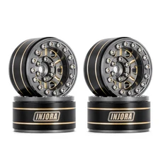 INJORA 47g 황동 1.0" 비드록 휠 림 네거티브 오프셋 3.15mm 1/24 RC 크롤러 자동차 축 SCX24 TRX4M(W1005), 01 Grey