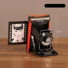 빈티지 축음기 엔틱 전축 인테리어 장식 소품, 카메라 블랙 에 오렌지색 테두리