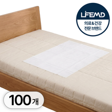 라이프엠디 100개 세트 일회용 방수패드 70x50 환자용 침대 위생시트 다용도 방수 깔개 매트 안심 대형 방수포 시트, 화이트