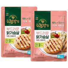 CJ제일제당 더건강한 닭가슴살 직화스테이크, 2개, 800g
