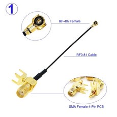 케이블 세대 여성형 핀 직각 피그테일 안테나 연장 점퍼, 3. 30CM